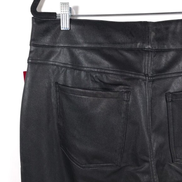 NWT SPANX LEATHER-LIKE Faux II Slim Straight Leg Pant 20528R Luxe Black Size 1X - Picture 12 of 16